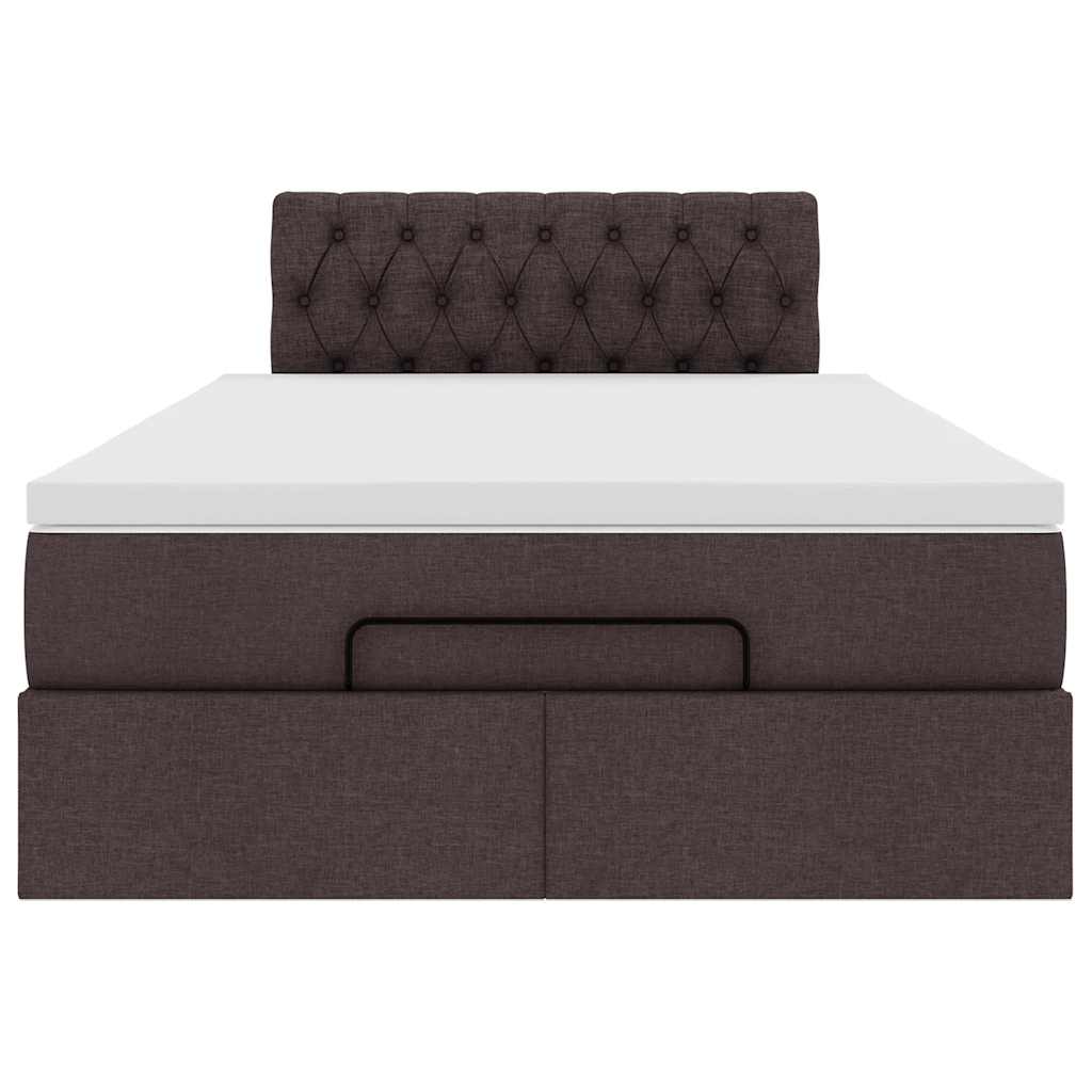 Ottoman bed met matras 120x190 cm stof donkerbruin is nu te koop bij PeponiXL, paradijselijk wonen!
