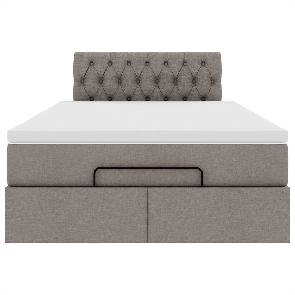 Ottoman bed met matras 120x190 cm stof taupe is nu te koop bij PeponiXL, paradijselijk wonen!