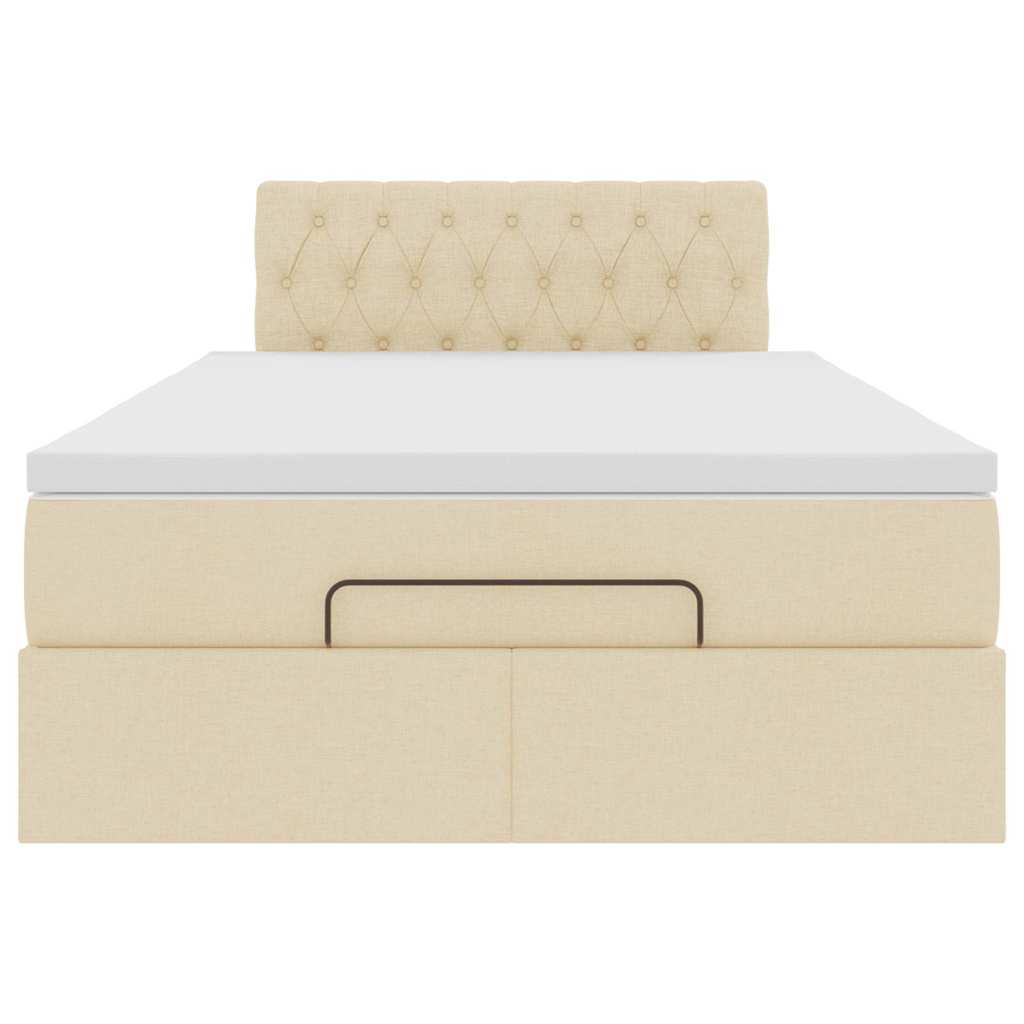 Ottoman bed met matras 120x190cm stof crèmekleurig is nu te koop bij PeponiXL, paradijselijk wonen!