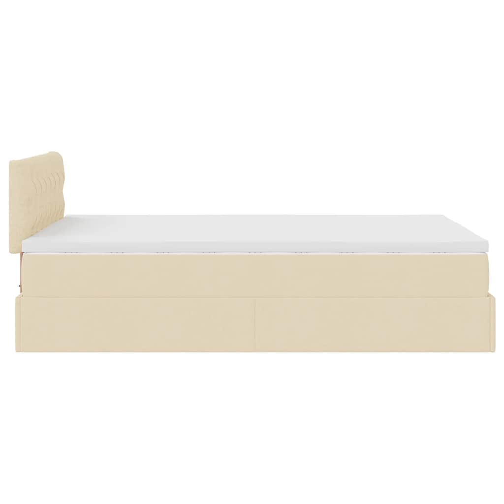 Ottoman bed met matras 120x190cm stof crèmekleurig is nu te koop bij PeponiXL, paradijselijk wonen!