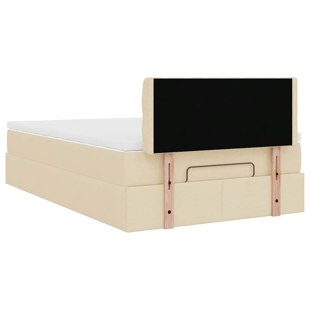 Ottoman bed met matras 120x190cm stof crèmekleurig is nu te koop bij PeponiXL, paradijselijk wonen!
