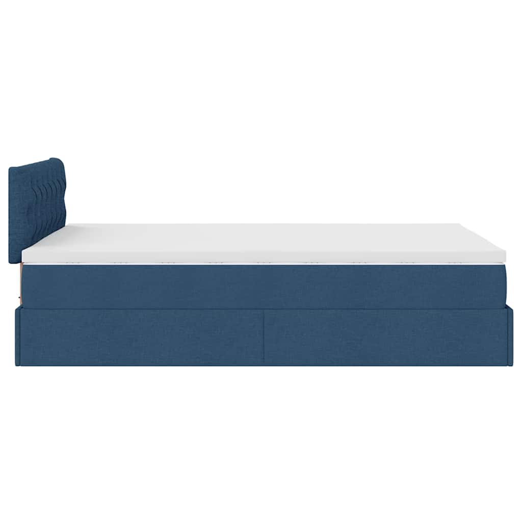 Ottoman bed met matras 120x190 cm stof blauw is nu te koop bij PeponiXL, paradijselijk wonen!