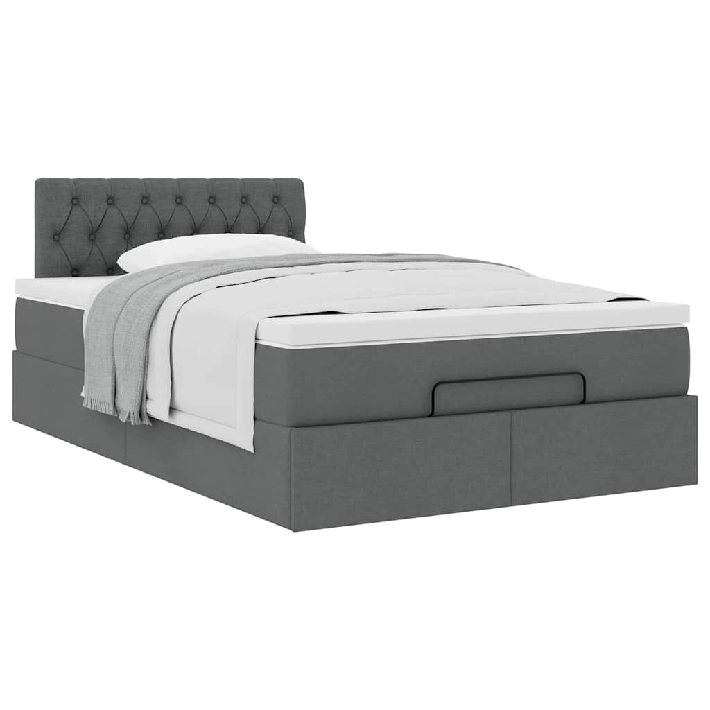 Bed met matras 120x200 cm stof donkergrijs is nu te koop bij PeponiXL, paradijselijk wonen!