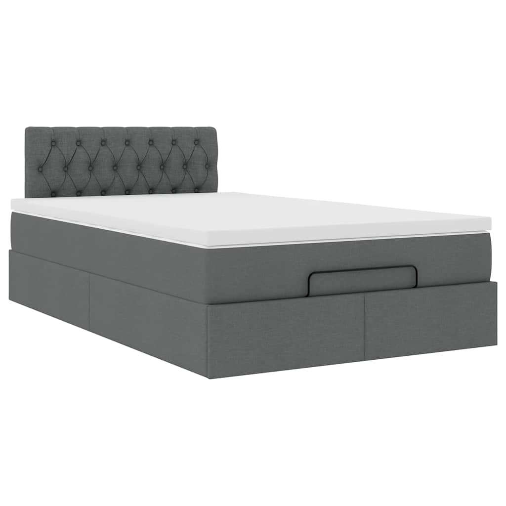 Bed met matras 120x200 cm stof donkergrijs is nu te koop bij PeponiXL, paradijselijk wonen!