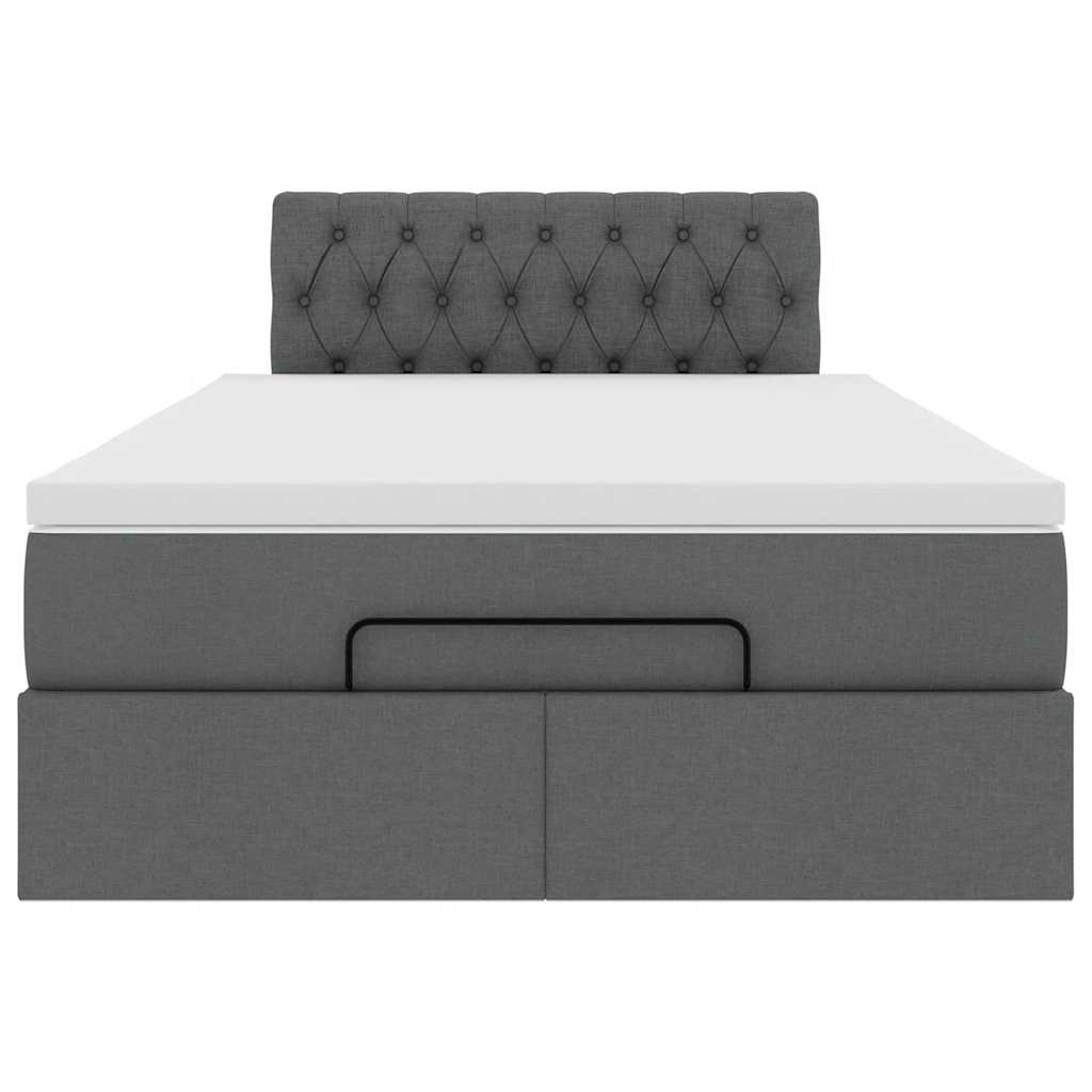 Bed met matras 120x200 cm stof donkergrijs is nu te koop bij PeponiXL, paradijselijk wonen!