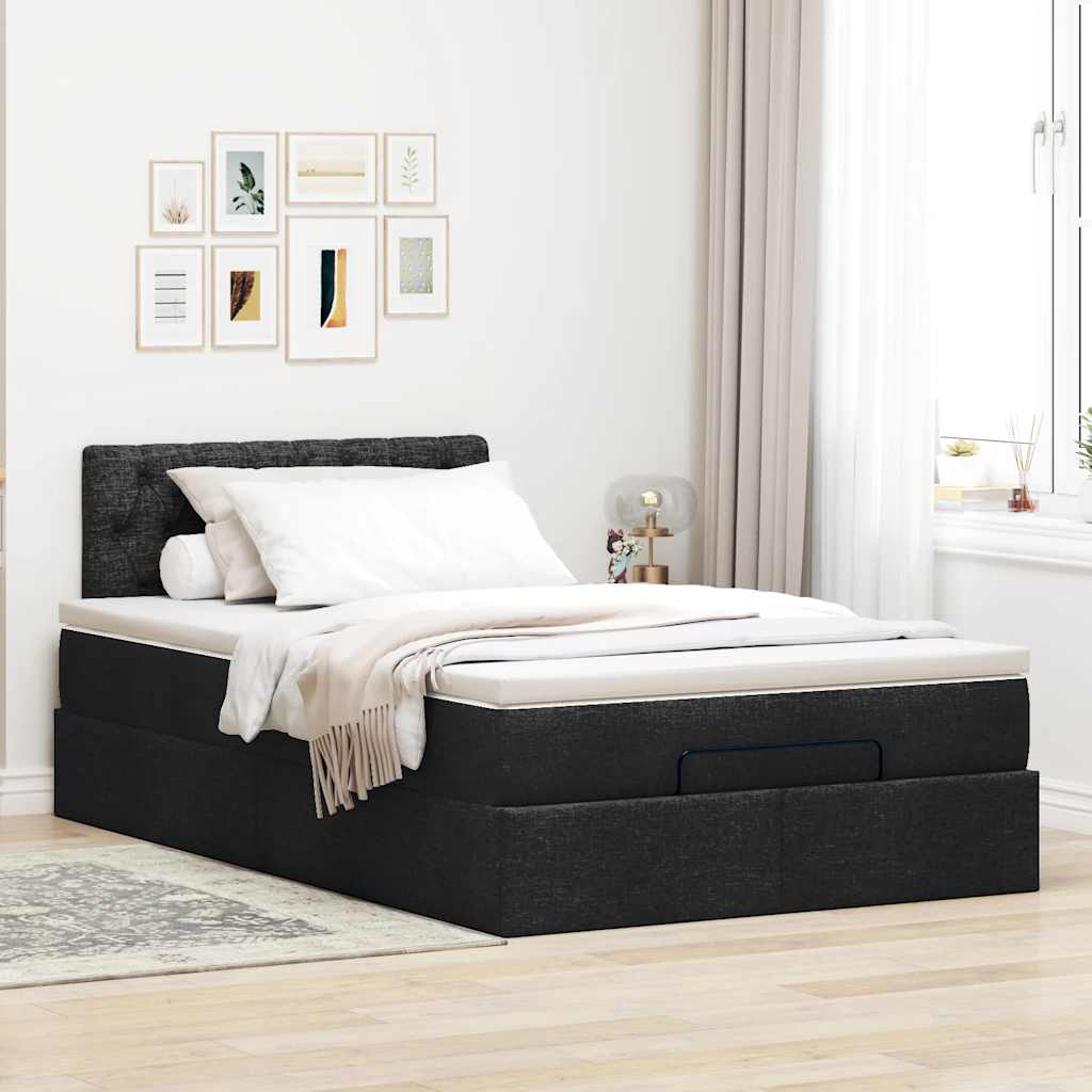 Bed met matras 120x200 cm stof zwart is nu te koop bij PeponiXL, paradijselijk wonen!