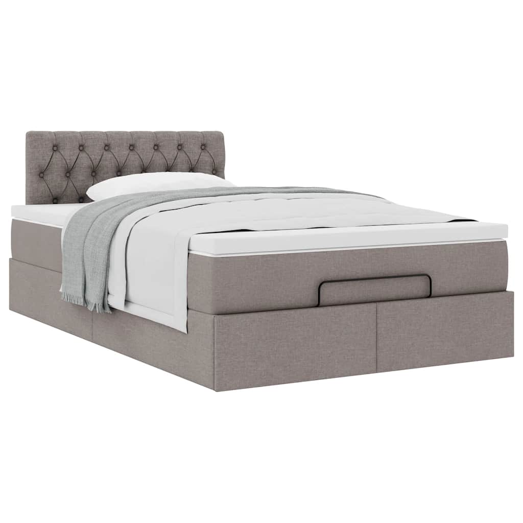Ottoman bed met matras 120x200cm stof taupe is nu te koop bij PeponiXL, paradijselijk wonen!