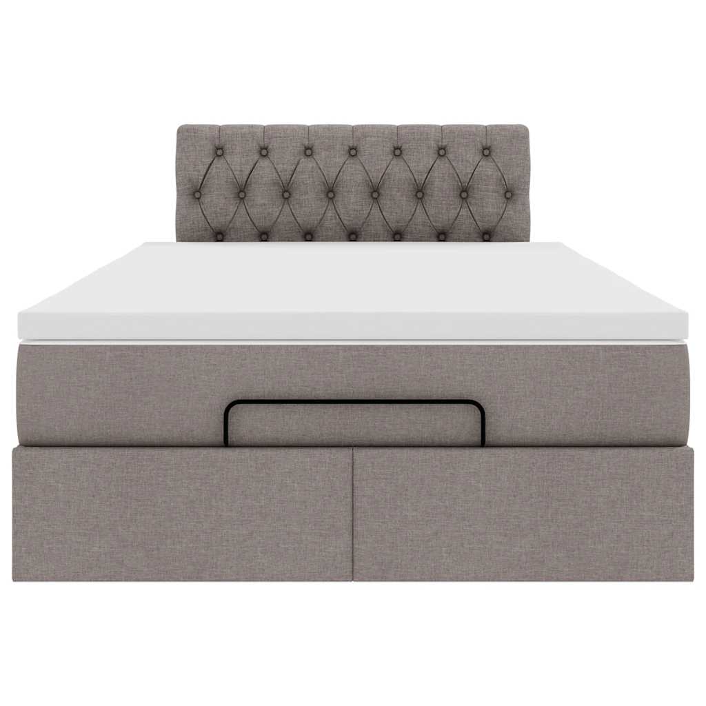 Ottoman bed met matras 120x200cm stof taupe is nu te koop bij PeponiXL, paradijselijk wonen!