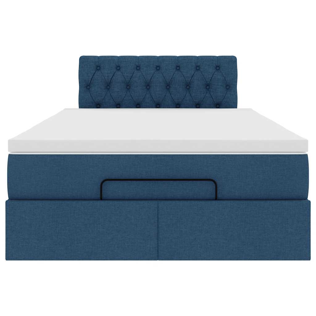 Bed met matras 120x200 cm stof blauw is nu te koop bij PeponiXL, paradijselijk wonen!