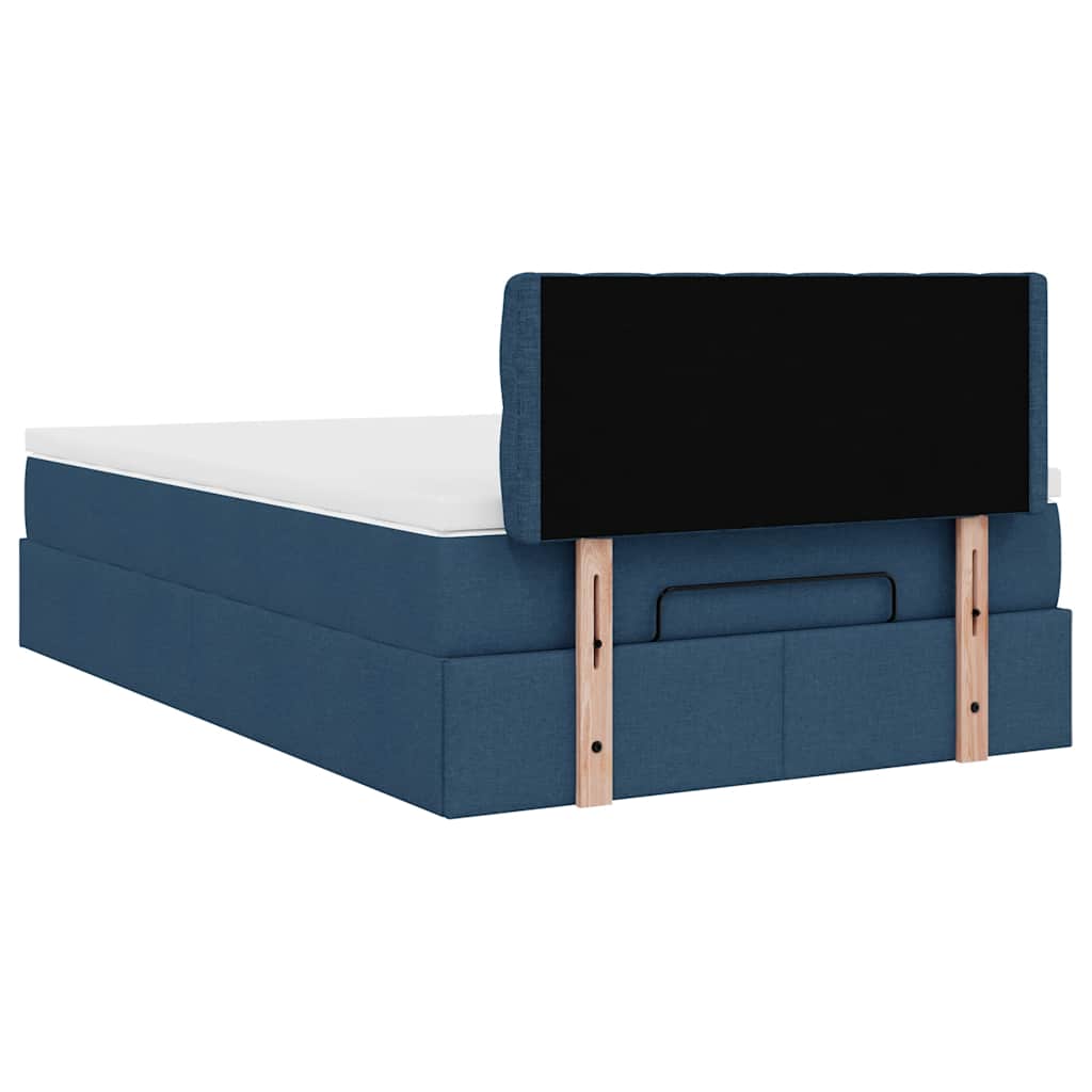Bed met matras 120x200 cm stof blauw is nu te koop bij PeponiXL, paradijselijk wonen!