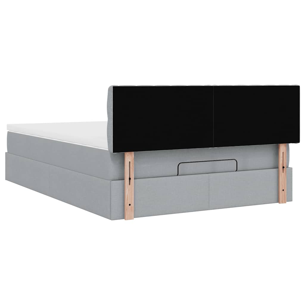 Bed met matras 140x190 cm stof lichtgrijs is nu te koop bij PeponiXL, paradijselijk wonen!