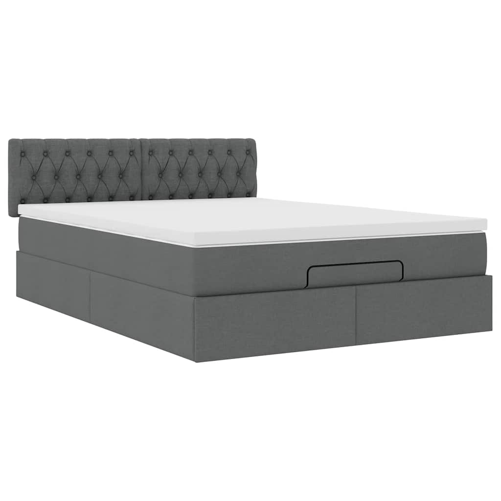 Bed met matras 140x190 cm stof donkergrijs is nu te koop bij PeponiXL, paradijselijk wonen!