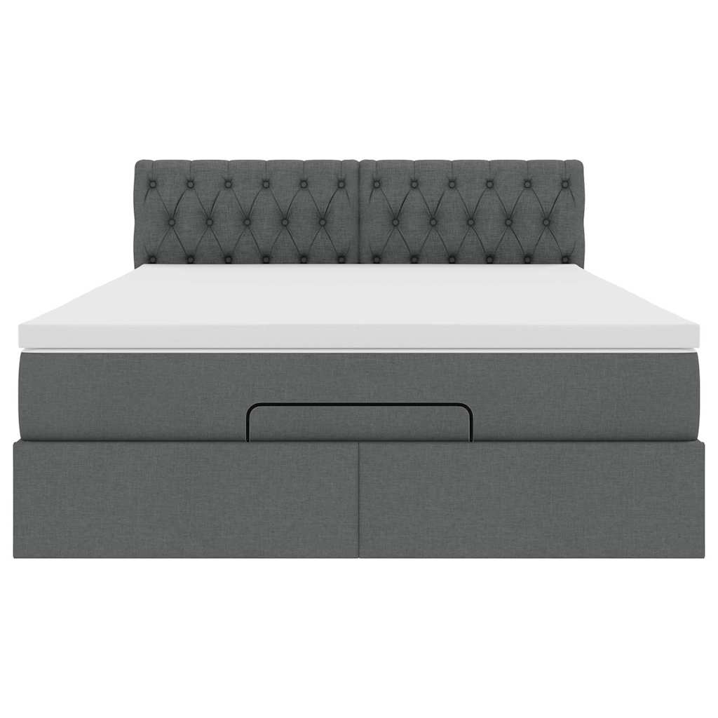 Bed met matras 140x190 cm stof donkergrijs is nu te koop bij PeponiXL, paradijselijk wonen!