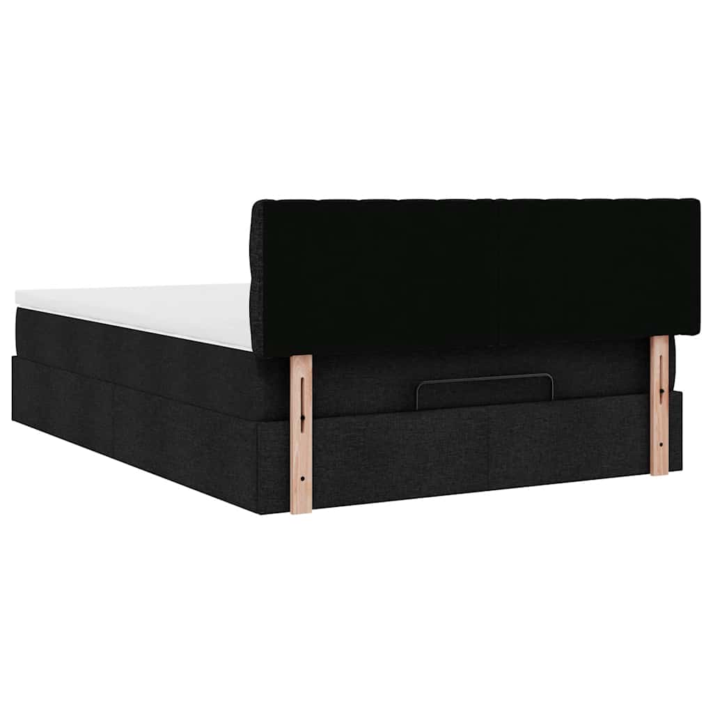 Bed met matras 140x190 cm stof zwart is nu te koop bij PeponiXL, paradijselijk wonen!
