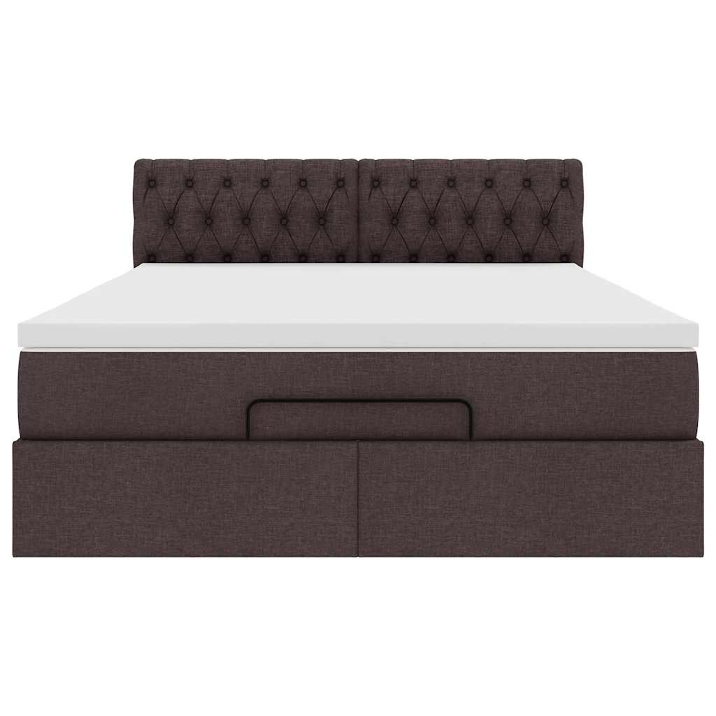 Bed met matras 140x190 cm stof donkerbruin is nu te koop bij PeponiXL, paradijselijk wonen!