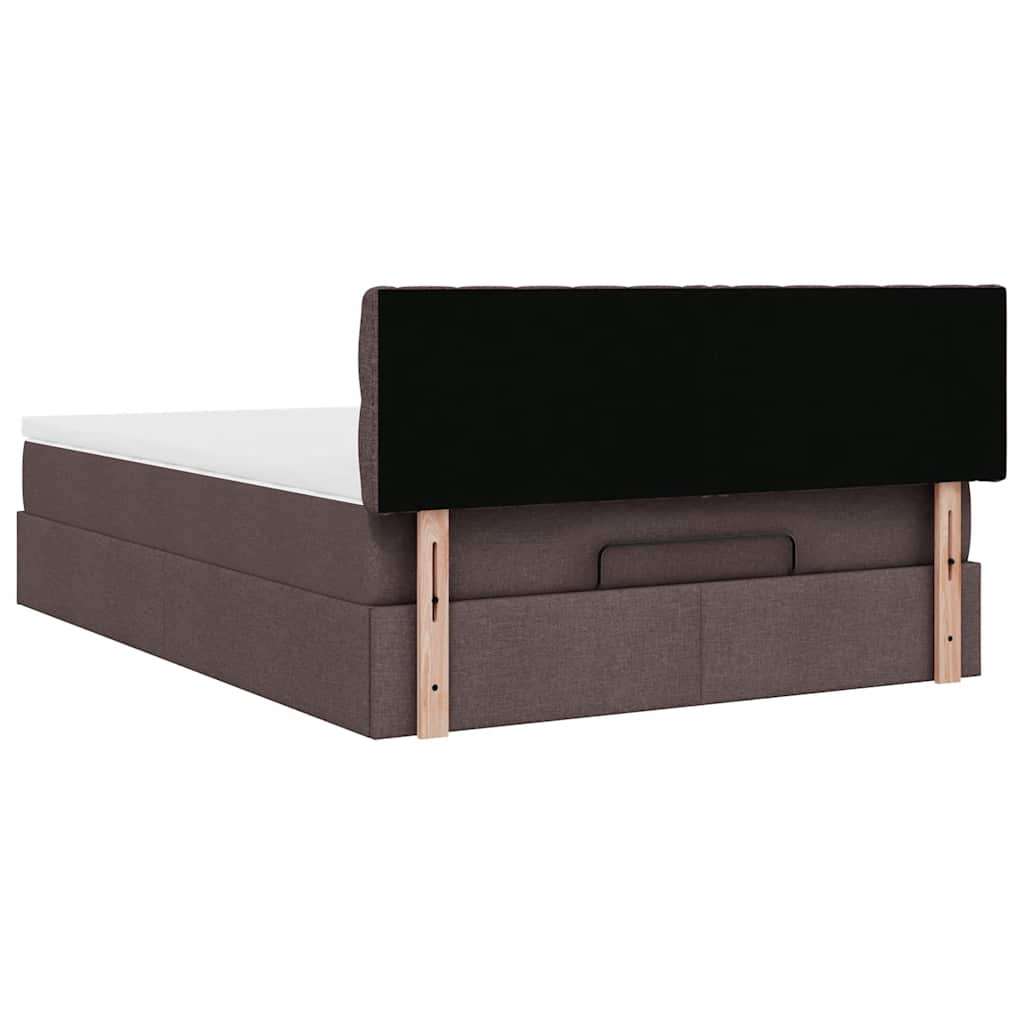 Bed met matras 140x190 cm stof donkerbruin is nu te koop bij PeponiXL, paradijselijk wonen!