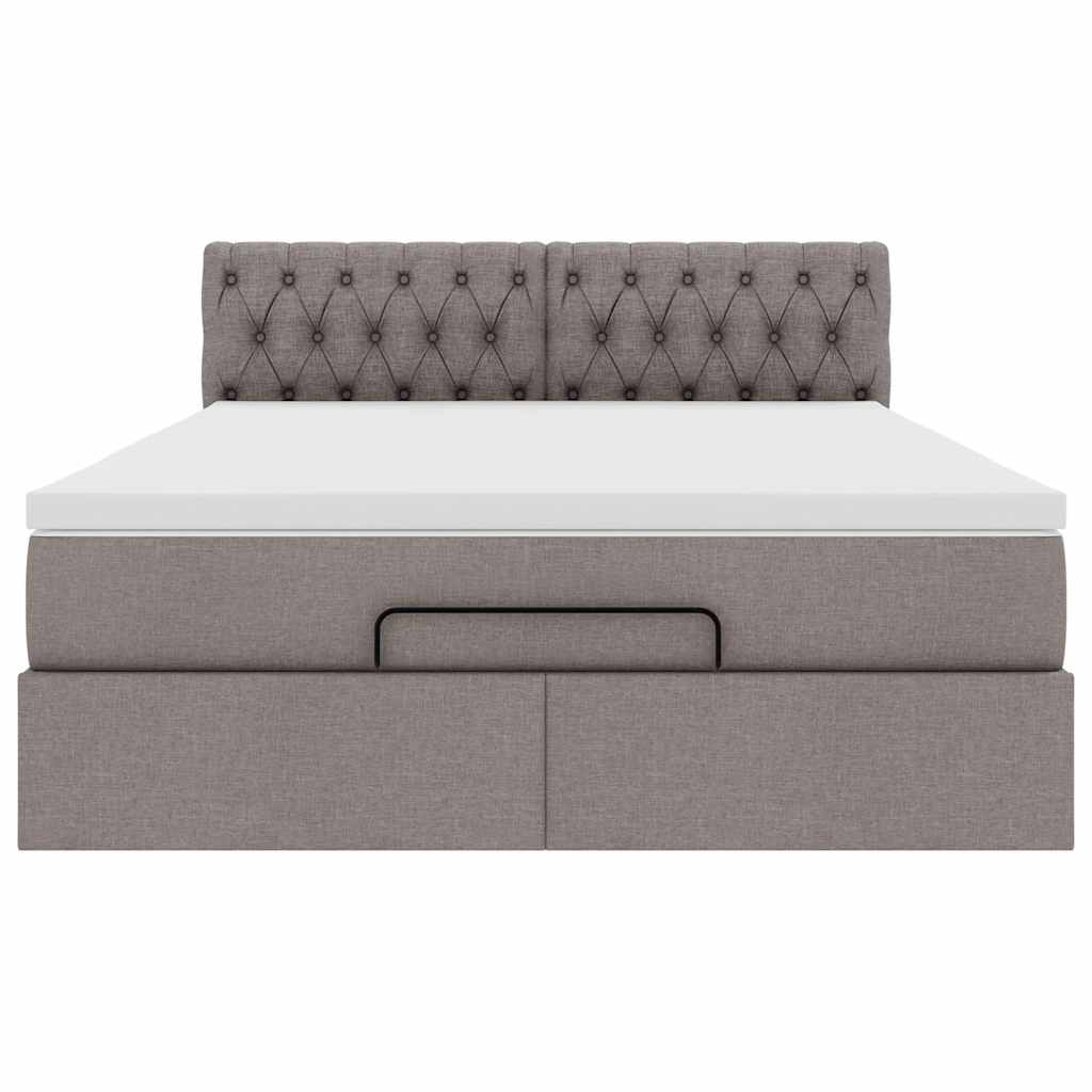 Bed met matras 140x190 cm stof taupe is nu te koop bij PeponiXL, paradijselijk wonen!