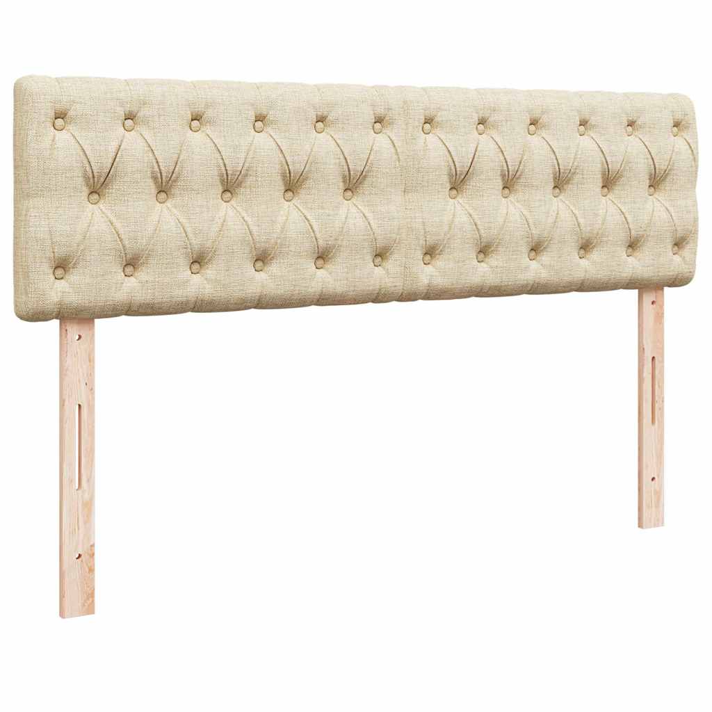 Bed met matras 140x190 cm stof crèmekleurig is nu te koop bij PeponiXL, paradijselijk wonen!