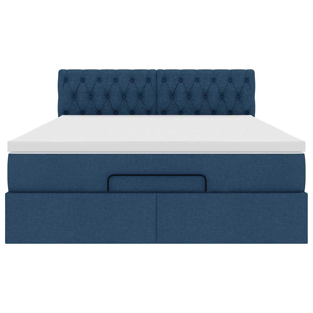 Bed met matras 140x190 cm stof blauw