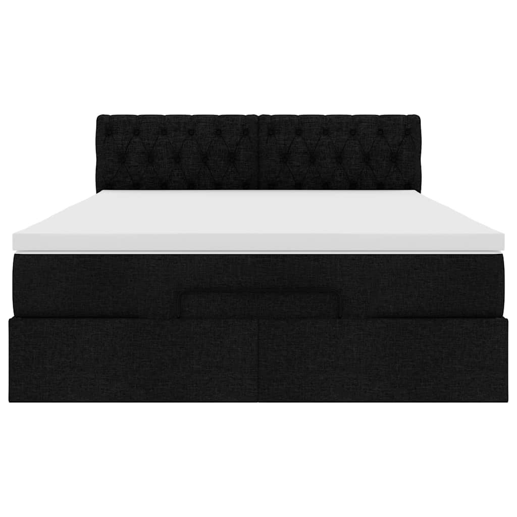 Bed met matras 140x200 cm stof zwart is nu te koop bij PeponiXL, paradijselijk wonen!