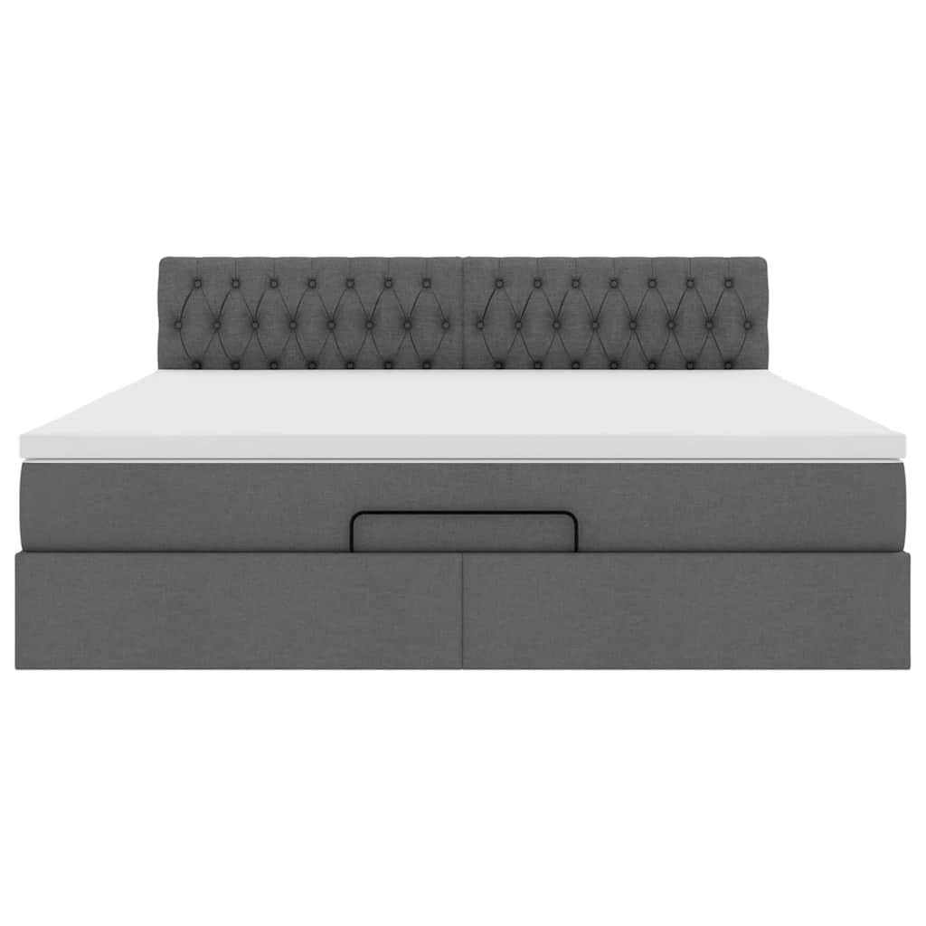 Ottoman bed met matras 160x200cm stof donkergrijs is nu te koop bij PeponiXL, paradijselijk wonen!