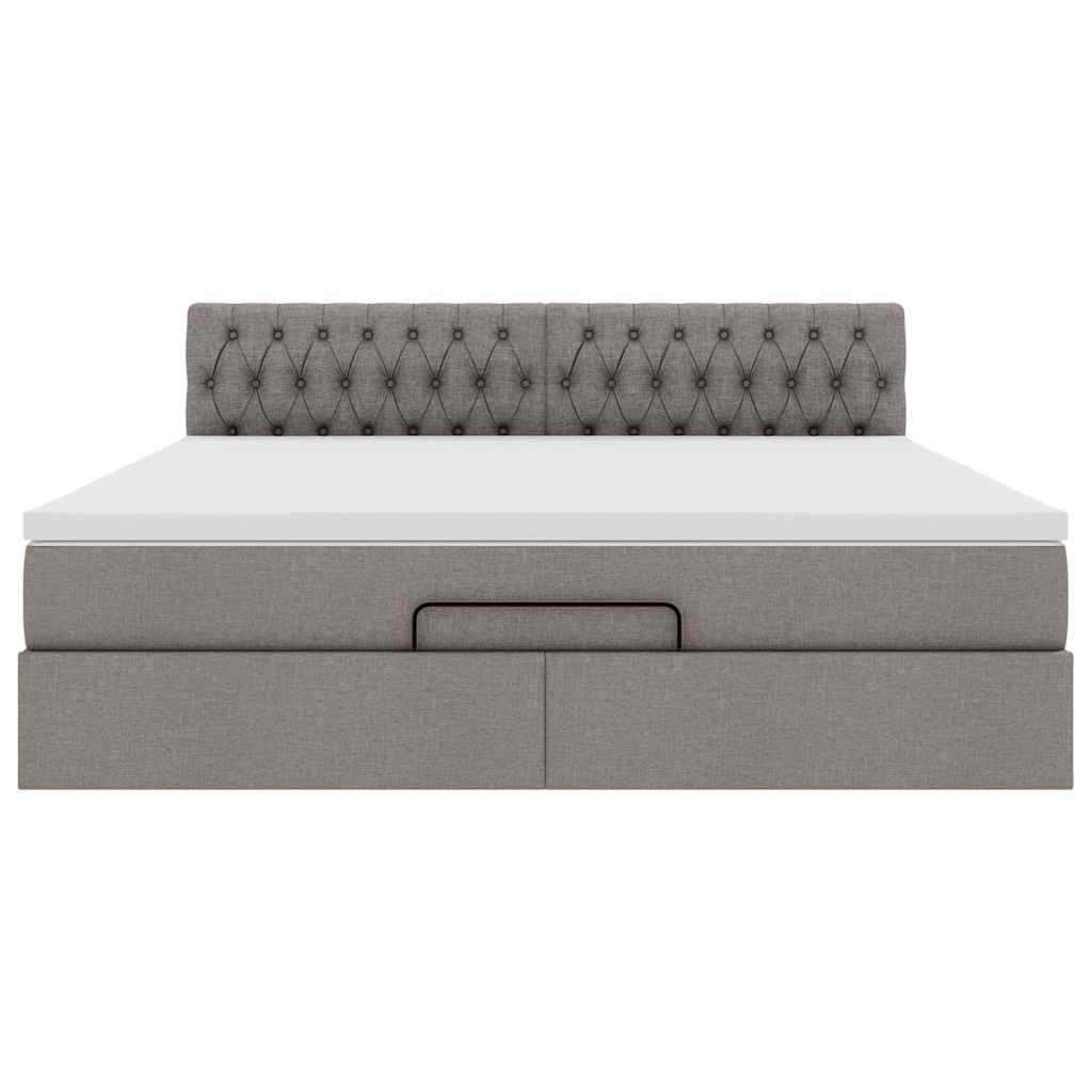Ottoman bed met matras 160x200cm stof taupe is nu te koop bij PeponiXL, paradijselijk wonen!
