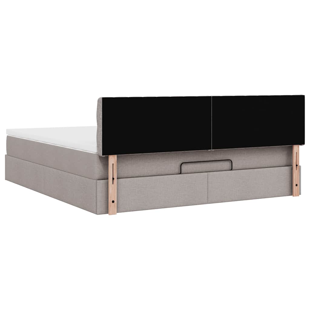 Ottoman bed met matras 160x200cm stof taupe is nu te koop bij PeponiXL, paradijselijk wonen!