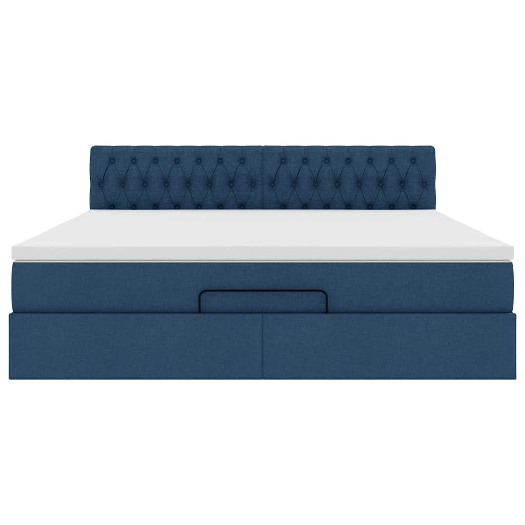 Ottoman bed met matras 160x200cm stof blauw is nu te koop bij PeponiXL, paradijselijk wonen!