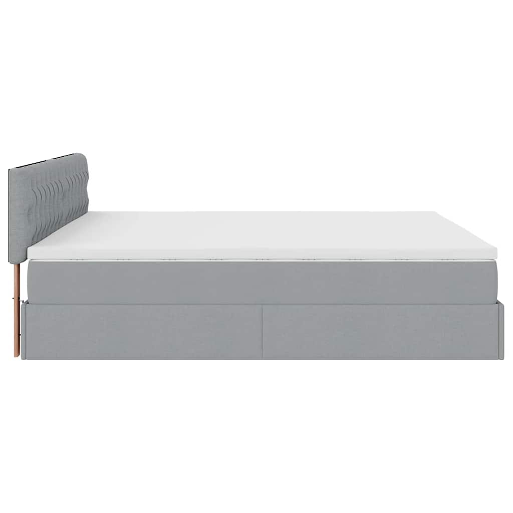 Ottoman bed met matras 180x200cm stof lichtgrijs is nu te koop bij PeponiXL, paradijselijk wonen!