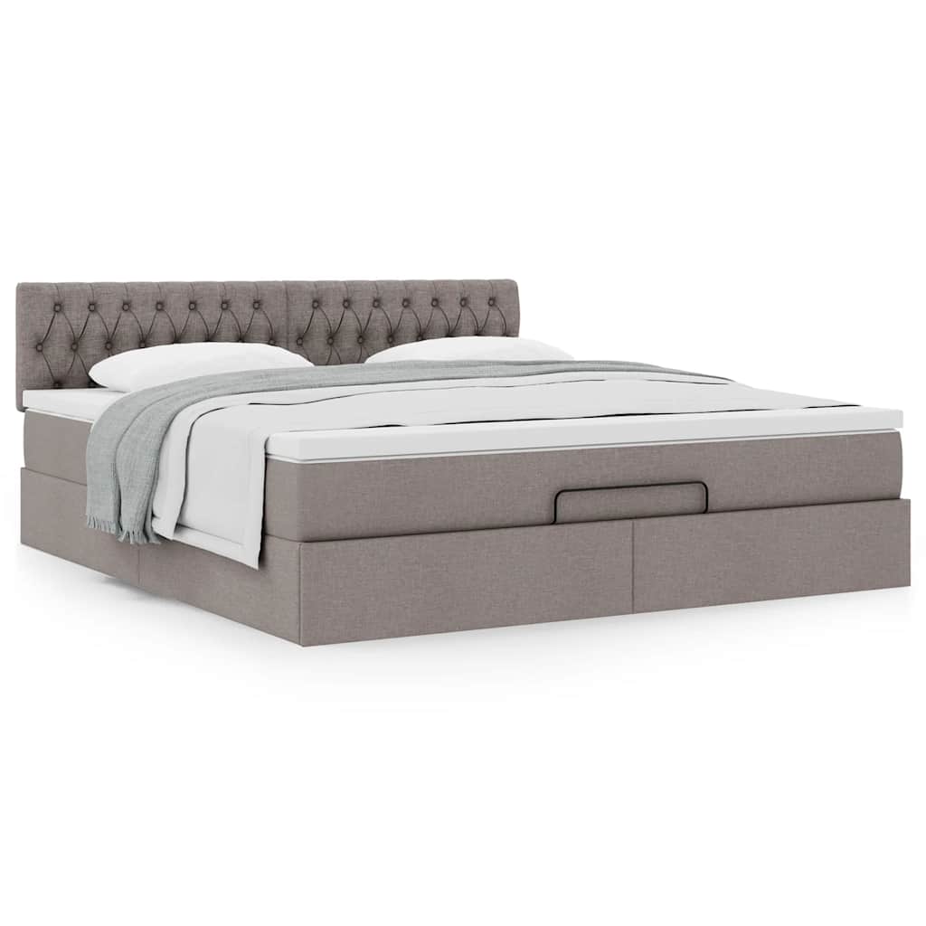 Ottoman bed met matras 180x200cm stof taupe is nu te koop bij PeponiXL, paradijselijk wonen!