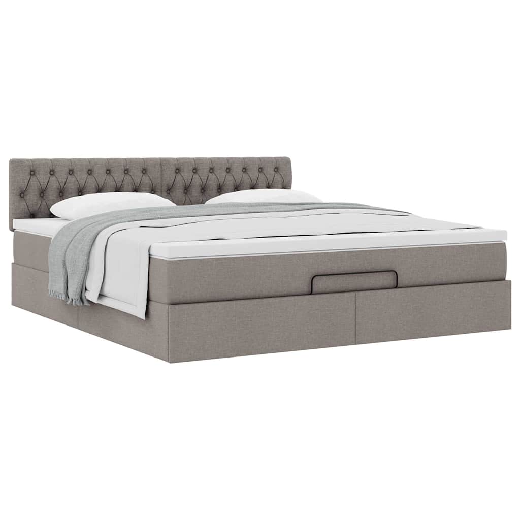 Ottoman bed met matras 180x200cm stof taupe is nu te koop bij PeponiXL, paradijselijk wonen!