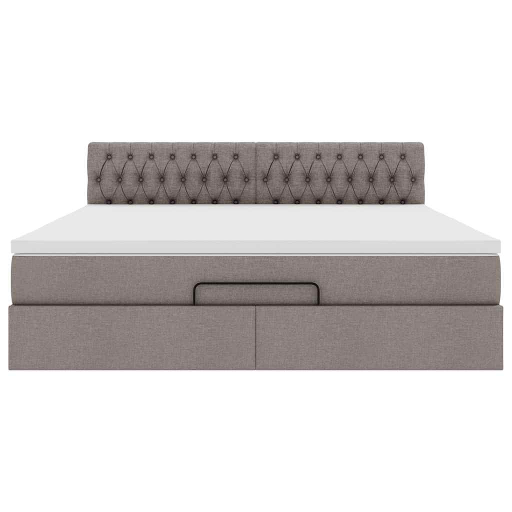 Ottoman bed met matras 180x200cm stof taupe is nu te koop bij PeponiXL, paradijselijk wonen!