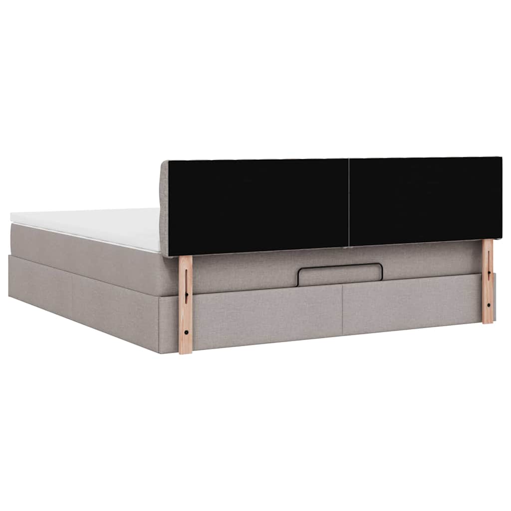 Ottoman bed met matras 180x200cm stof taupe is nu te koop bij PeponiXL, paradijselijk wonen!