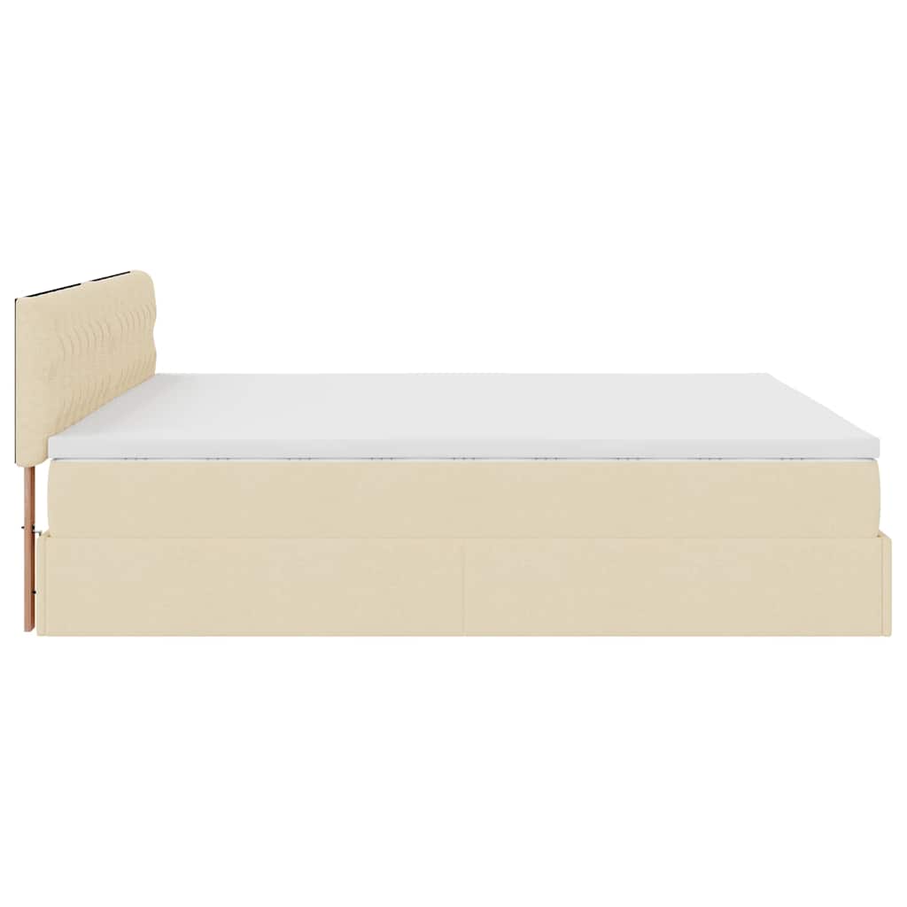 Ottoman bed met matras 180x200cm stof crèmekleurig is nu te koop bij PeponiXL, paradijselijk wonen!
