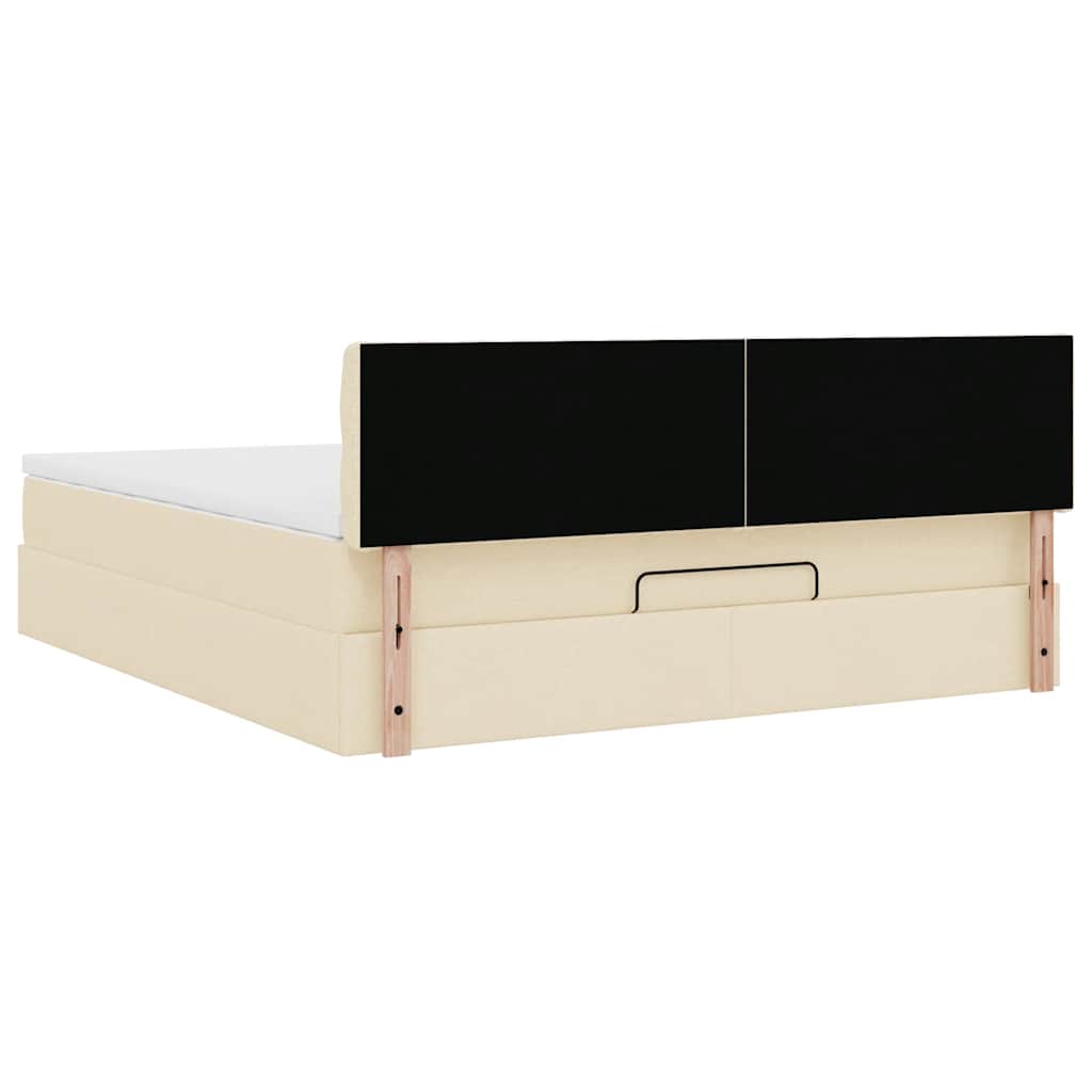 Ottoman bed met matras 180x200cm stof crèmekleurig is nu te koop bij PeponiXL, paradijselijk wonen!