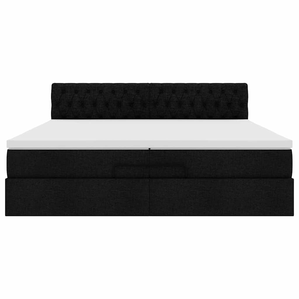 Ottoman bed met matras 200x200 cm stof zwart