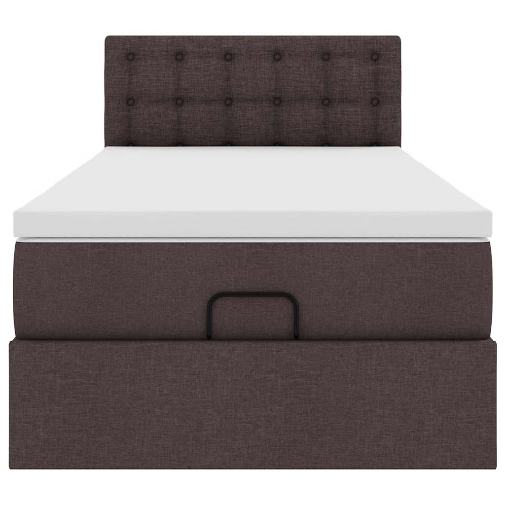 Ottoman bed met matras 80x200cm stof donkerbruin is nu te koop bij PeponiXL, paradijselijk wonen!