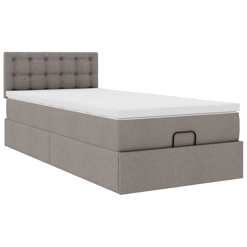 Ottoman bed met matras 80x200cm stof taupe is nu te koop bij PeponiXL, paradijselijk wonen!