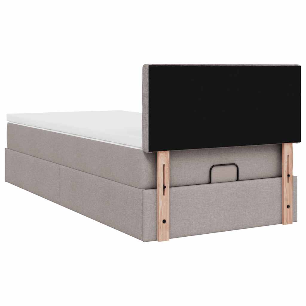 Ottoman bed met matras 80x200cm stof taupe is nu te koop bij PeponiXL, paradijselijk wonen!