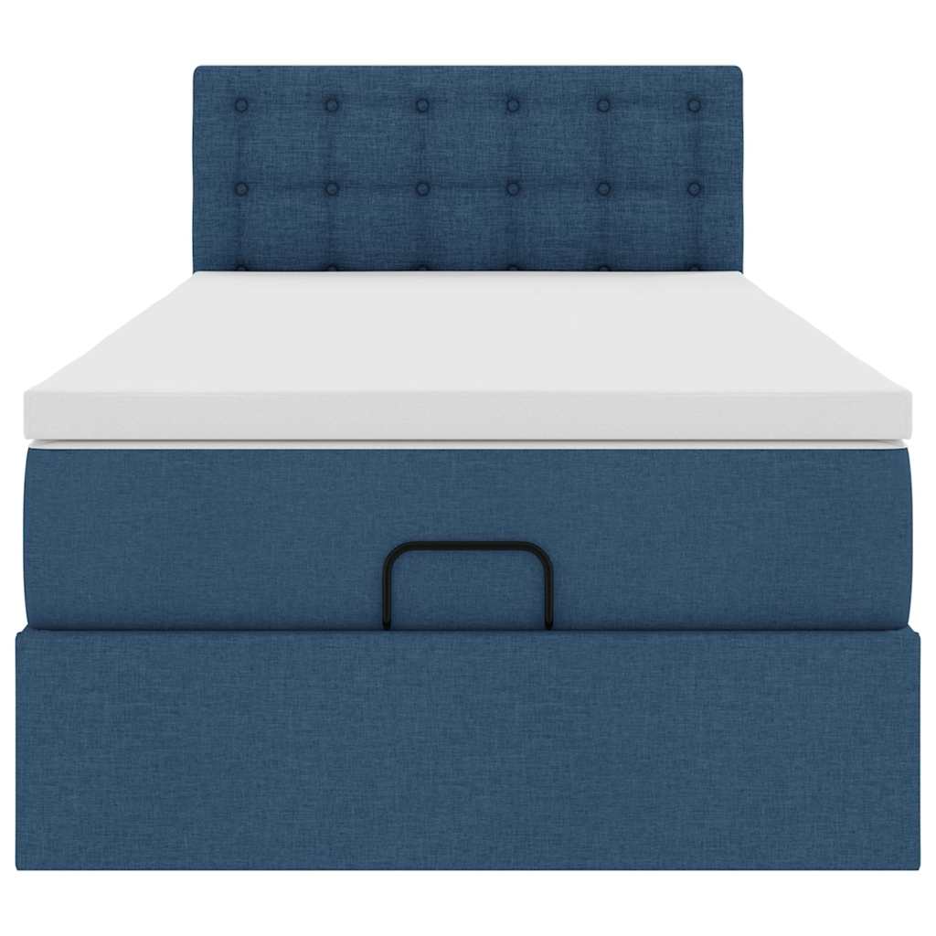 Ottoman bed met matras 80x200cm stof blauw is nu te koop bij PeponiXL, paradijselijk wonen!