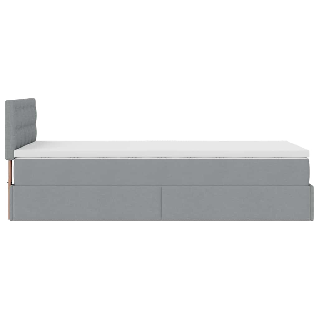 Ottoman bed met matras 90x190cm stof lichtgrijs is nu te koop bij PeponiXL, paradijselijk wonen!