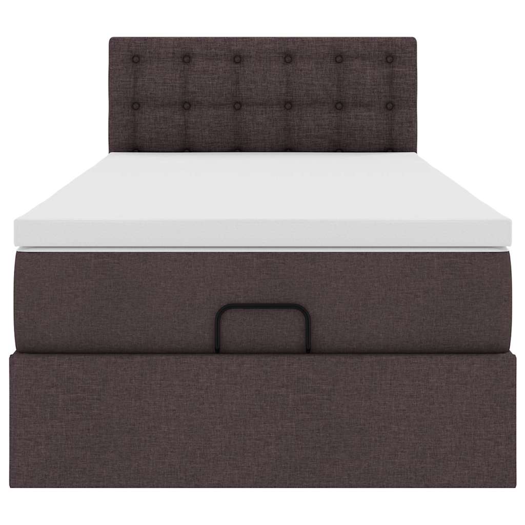 Ottoman bed met matras 90x190cm stof donkerbruin is nu te koop bij PeponiXL, paradijselijk wonen!