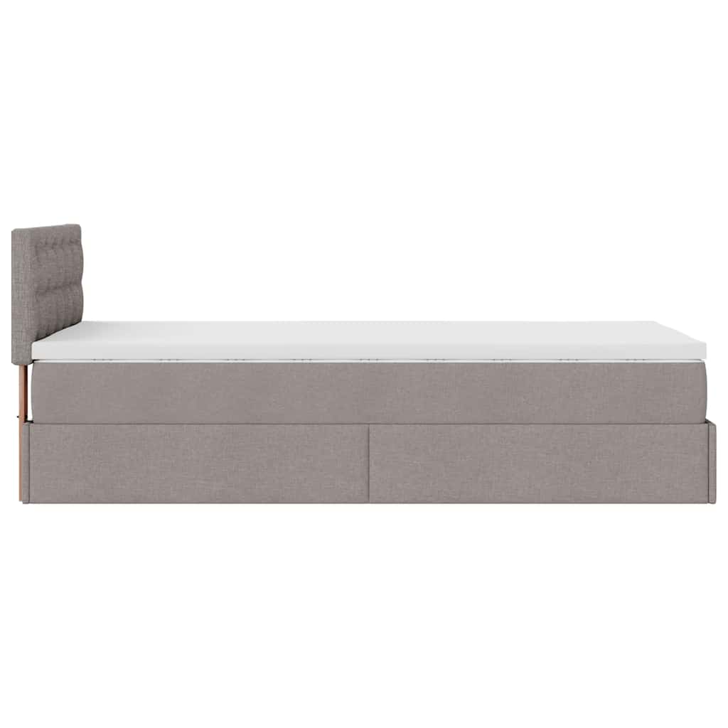Ottoman bed met matras 90x190cm stof taupe is nu te koop bij PeponiXL, paradijselijk wonen!