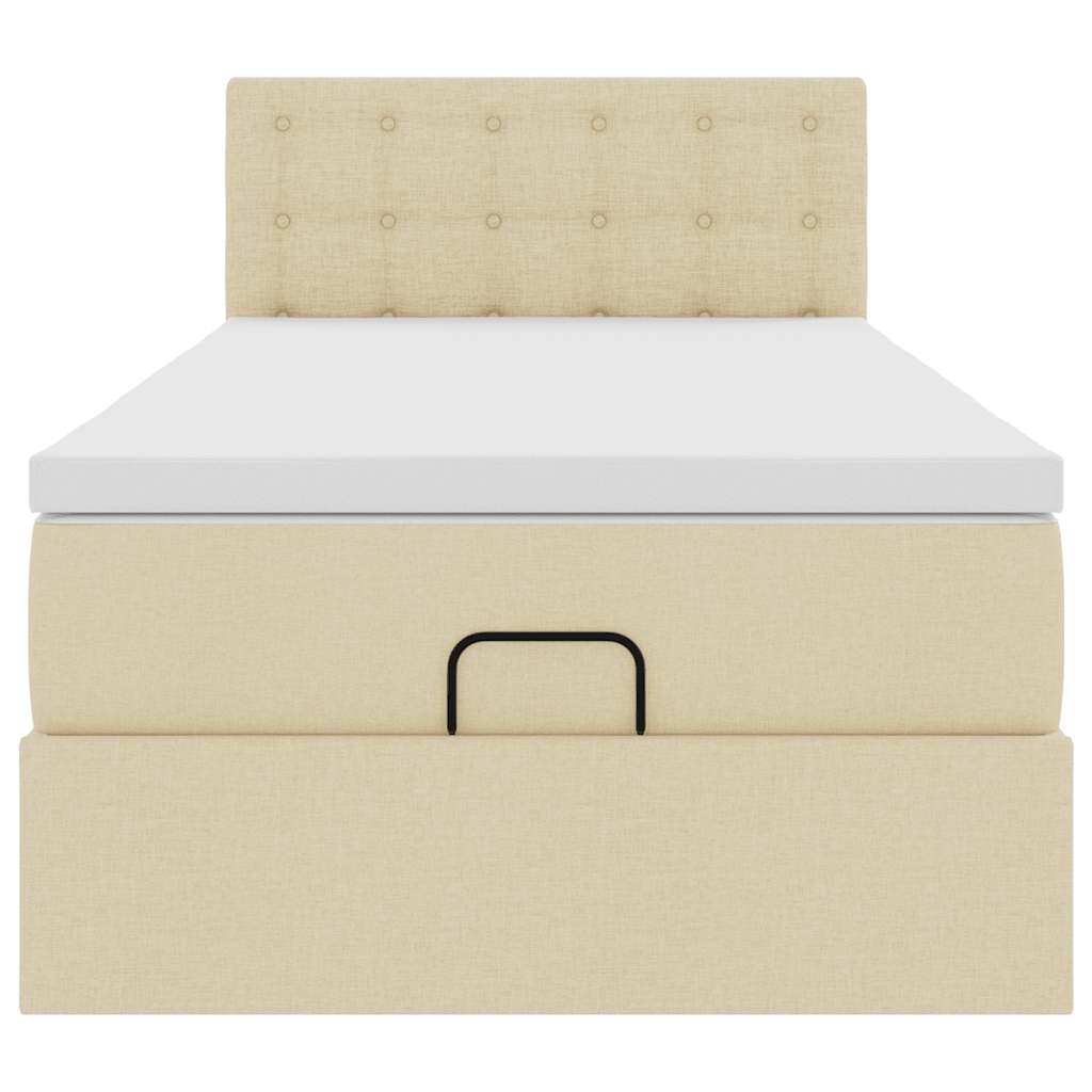 Ottoman bed met matras 90x190cm stof crèmekleurig is nu te koop bij PeponiXL, paradijselijk wonen!