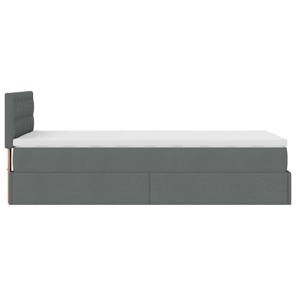 Bed met matras 90x200 cm stof donkergrijs is nu te koop bij PeponiXL, paradijselijk wonen!