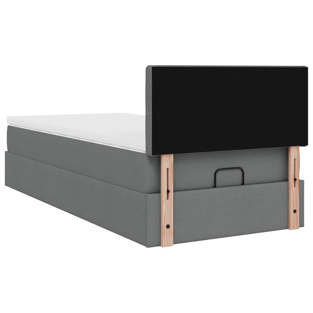 Bed met matras 90x200 cm stof donkergrijs is nu te koop bij PeponiXL, paradijselijk wonen!