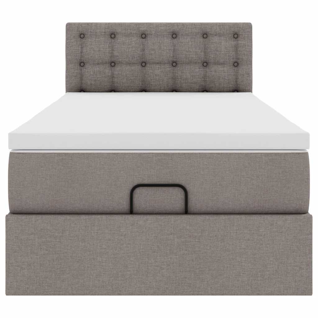 Bed met matras 90x200 cm stof taupe is nu te koop bij PeponiXL, paradijselijk wonen!