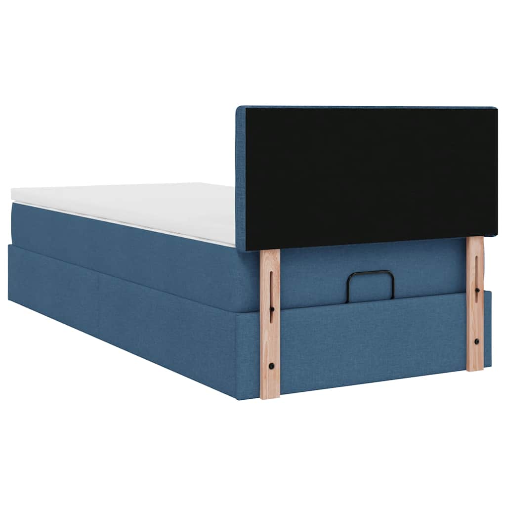 Bed met matras 90x200 cm stof blauw is nu te koop bij PeponiXL, paradijselijk wonen!