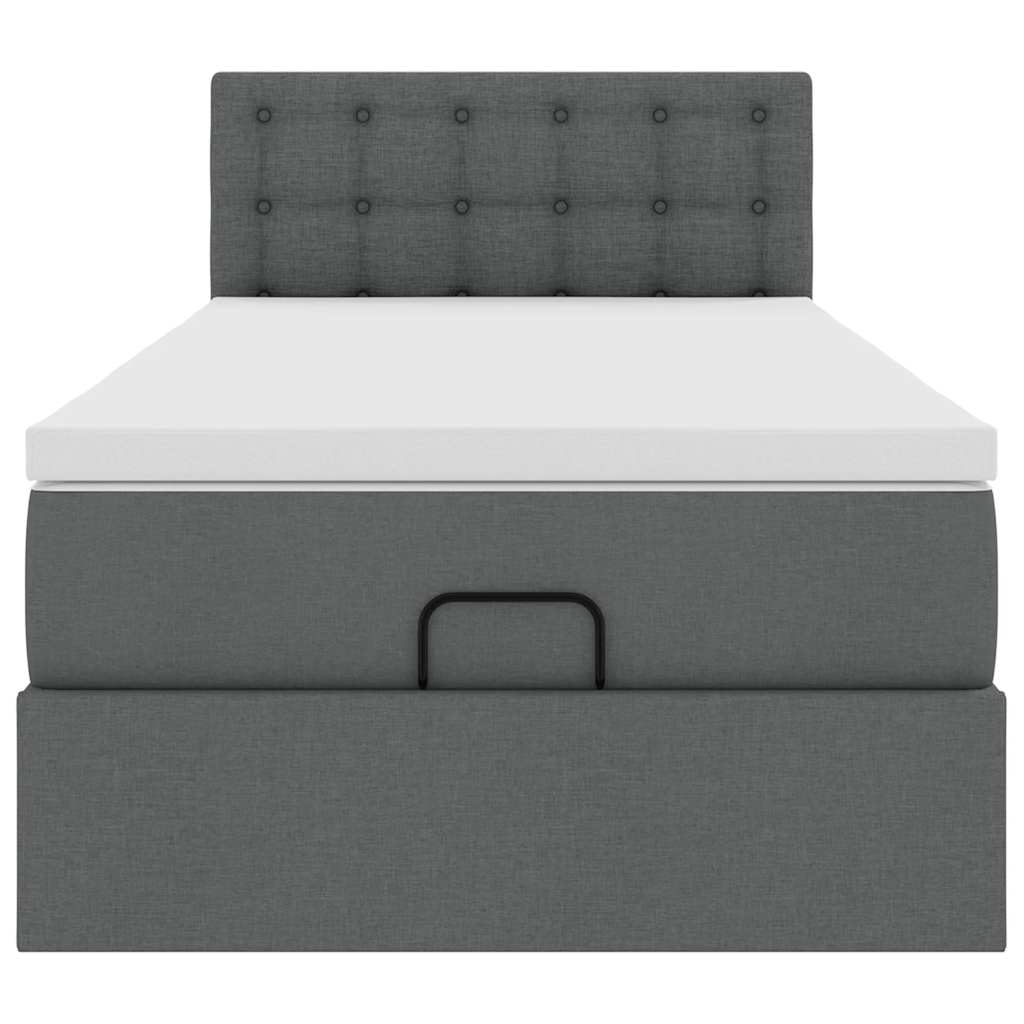 Ottoman bed met matras 100x200cm stof donkergrijs is nu te koop bij PeponiXL, paradijselijk wonen!