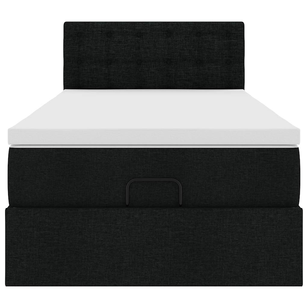 Bed met matras 100x200 cm stof zwart is nu te koop bij PeponiXL, paradijselijk wonen!